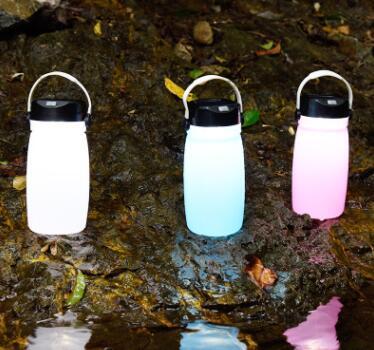 Illuminate Your Adventures with the Portable Solar Silicone Lantern Bottle Light USB