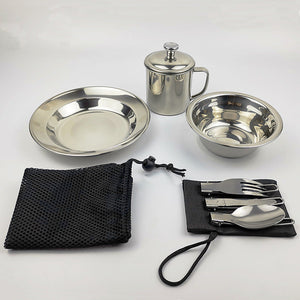 Elevate Your Outdoor Dining Experience with Our Stainless Steel Tableware Set