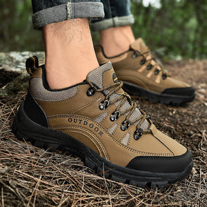 Experience Rugged Comfort with Men's Autumn and Winter Outdoor Sneakers Leather