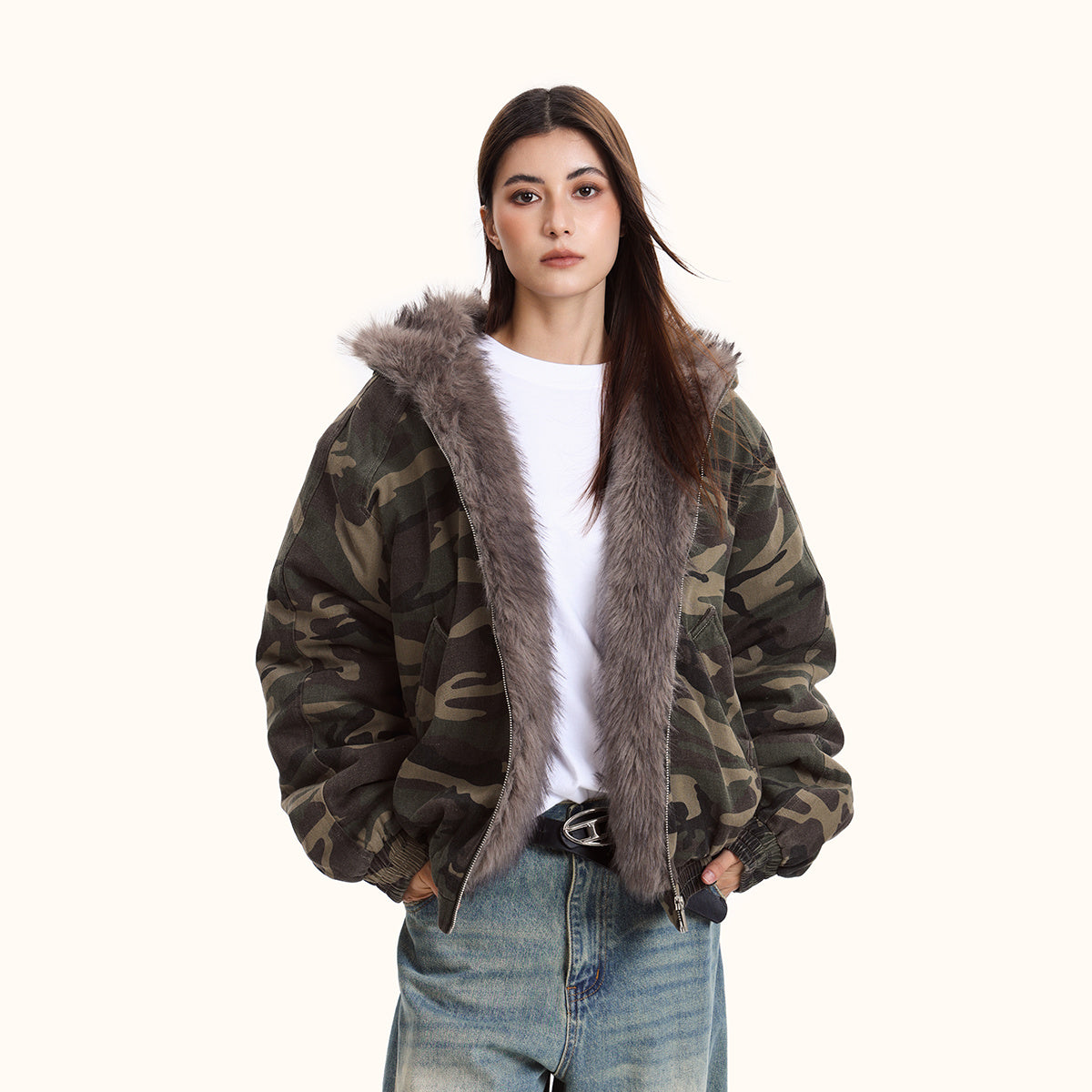Women's Camouflage Cotton-padded Jacket