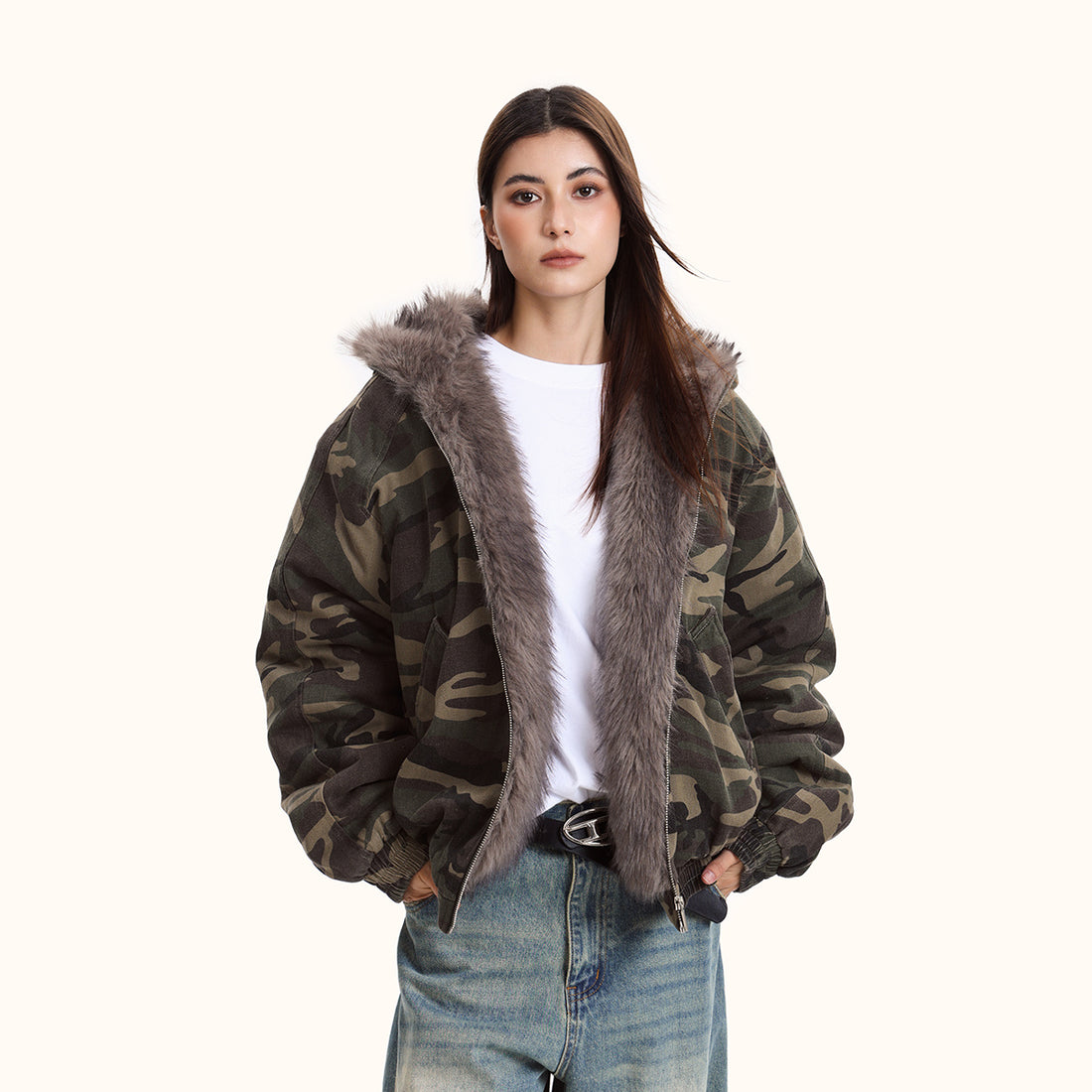 Women's Camouflage Cotton-padded Jacket