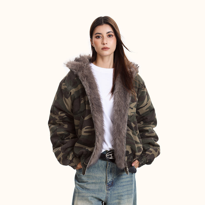 Women's Camouflage Cotton-padded Jacket