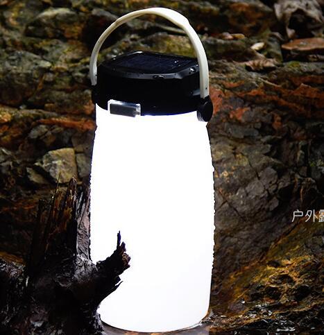 Portable Solar Silicone Lantern Bottle Light USB