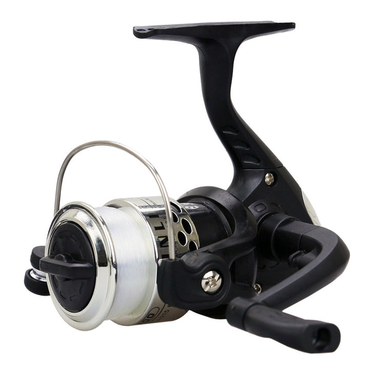 Spinning wheel fishing reel folding handle