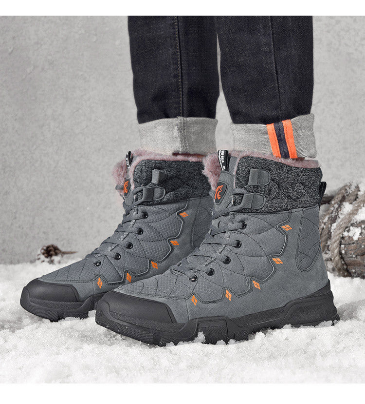 Velvet Warm Snow Boots Thick-Soled Hiking Shoes