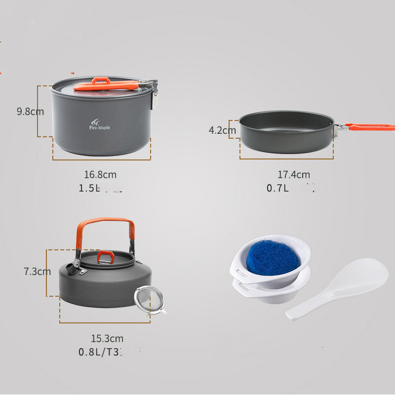 Outdoor Camping Picnic 2-3 Portable Cookware Set