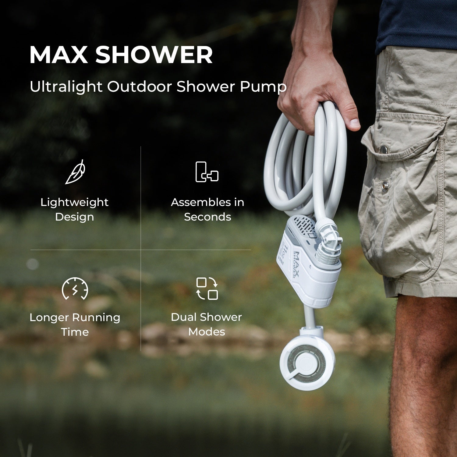 Outdoor Portable Camping Wireless Electric Shower