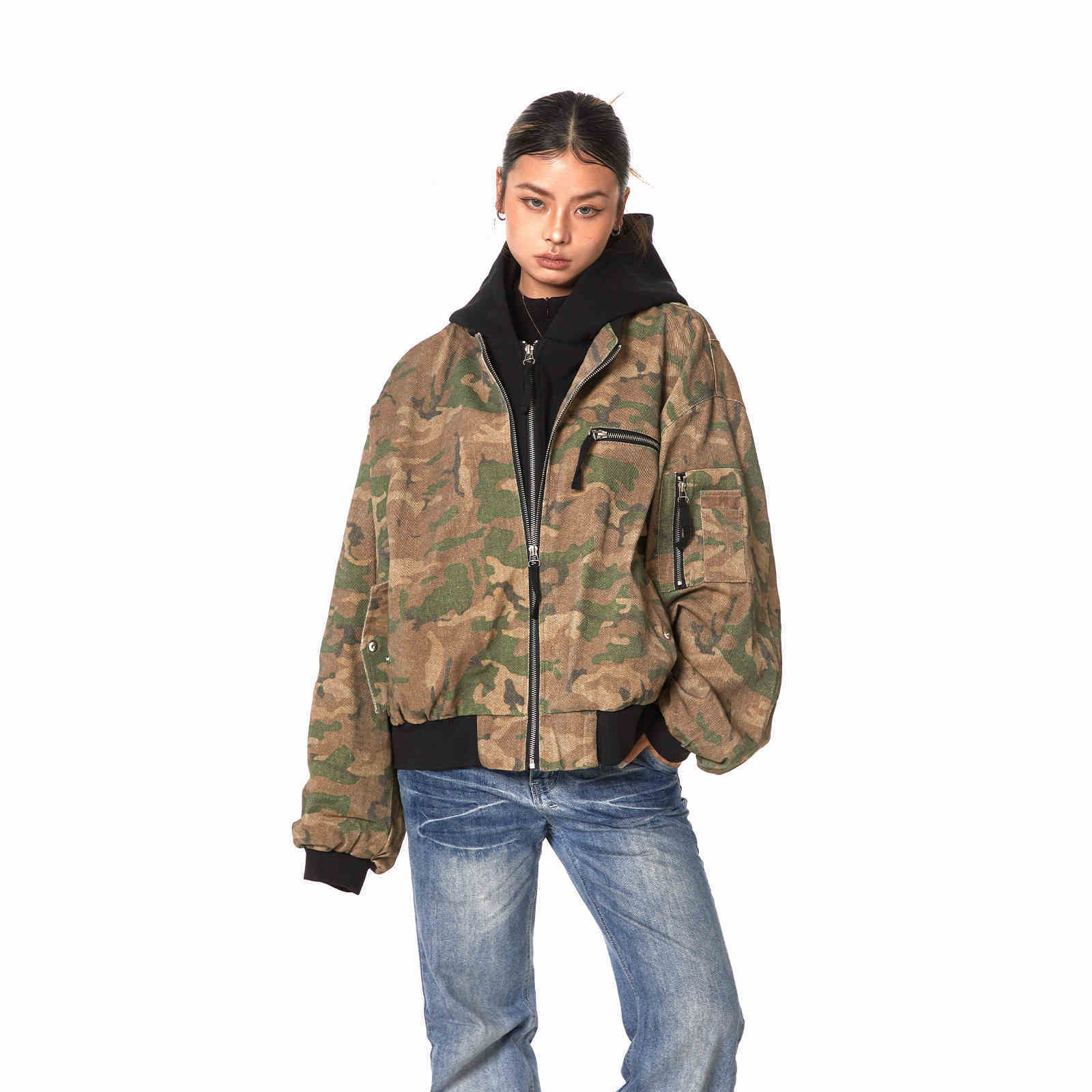 Retro Workwear Camouflage Jacket