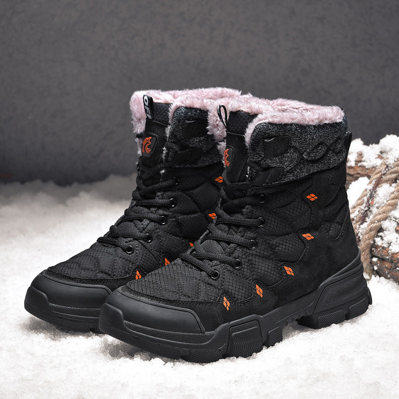 Velvet Warm Snow Boots Thick-Soled Hiking Shoes
