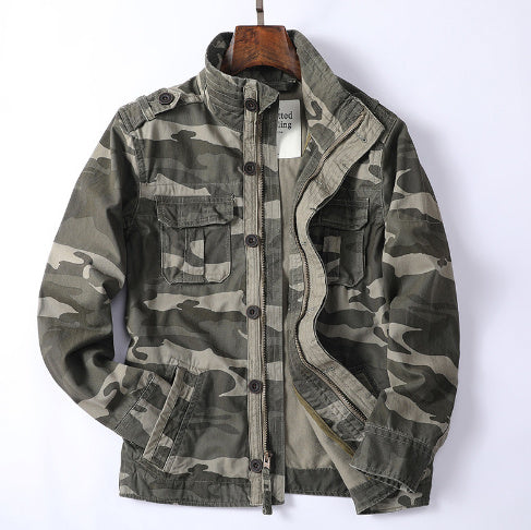 Camouflage denim jacket