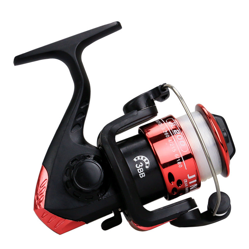 Spinning wheel fishing reel folding handle
