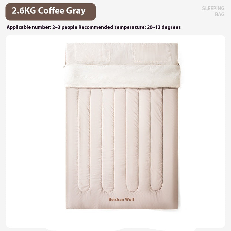 Double Sleeping Bag Outdoor Thickened Cold Protection