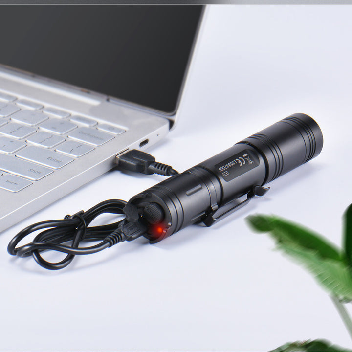 Outdoor Camping Home USB Rechargeable Glare Flashlight