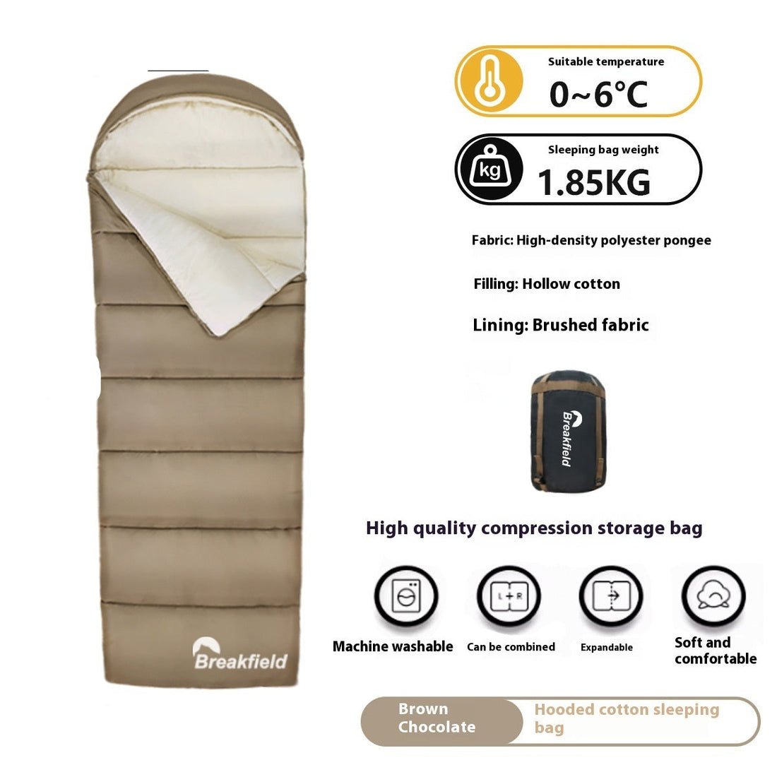 Four Seasons Machine Washable Splicing Sleeping Bag