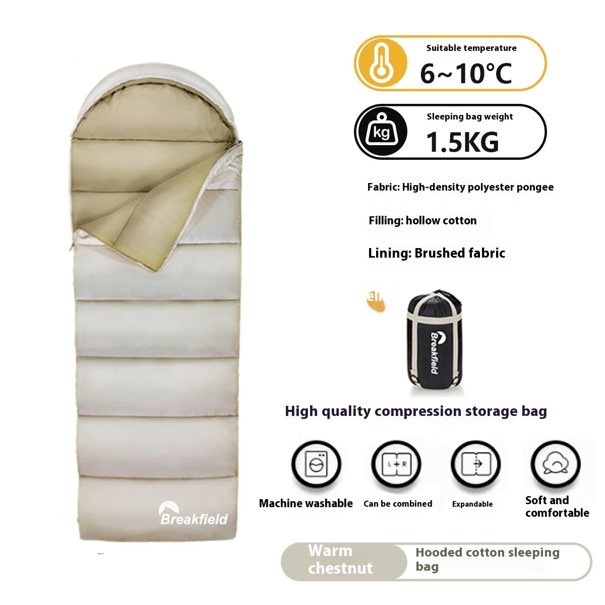 Four Seasons Machine Washable Splicing Sleeping Bag